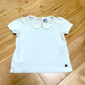 White petit bateau cute collar tee 3T